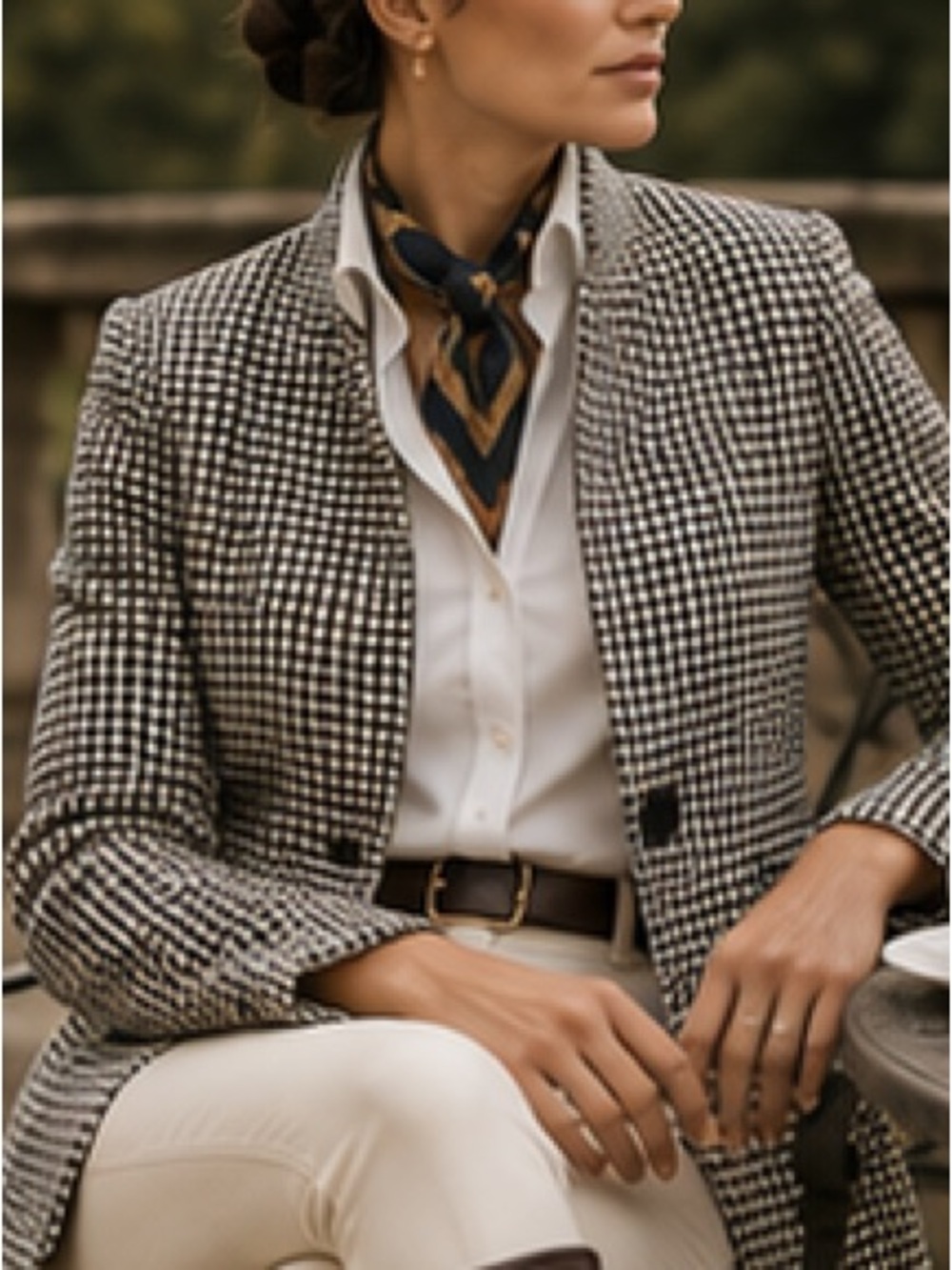 Lillie Rubin Vintage Wool Houndstooth Riding Jacket Excellent Equestrian Size 4